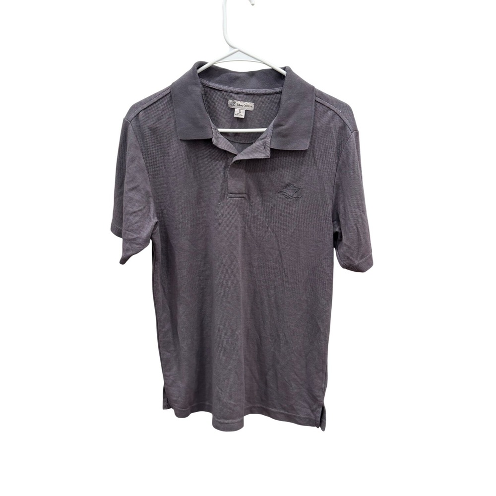 Disney Cruise Line Mens Polo Shirt Small Gray Short Sleeve Embroidered Logo S